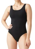 J&C string body - bodystocking - brede bandjes - Naadloze bodysuit - Voorgevormde cups - Zwart - wit - thumbnail