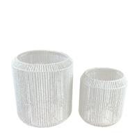 Dijk Natural Collections Lantaarnset 2-delig h30 en h40cm wit - thumbnail