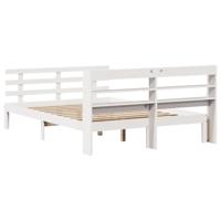Bedframe met hoofdeinde zonder matras 140x190 cm wit - thumbnail