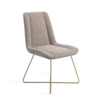 Jesper Home Eetkamerstoel 'Umedo' Cross Gold, kleur Grainy Greige - thumbnail