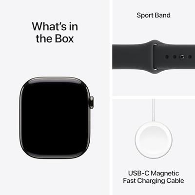 Apple Watch Series 11 GPS + Cellular - 46 mm - Slate Titanium kast - Zwarte sportband - M/L - thumbnail