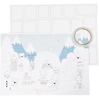 Creativ Company Kerst kalender, afm 30x42 cm, wit, 3 stuk/ 1 doos - thumbnail