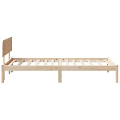 Bedframe met hoofdeinde Naturel 90 x 200 cm Massief grenenhout - thumbnail