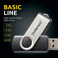 Intenso Basic Line USB-stick 64 GB Zwart 3503490 USB-A 2.0 - thumbnail
