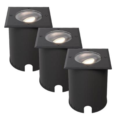 Set van 3 Cody LED Grondspots Zwart - GU10 4,5 Watt 345 lumen dimbaar - 4000K neutraal wit - Kantelbaar - Overrijdbaar - Vierkant - IP67 waterdicht Set van 3 Cody LED Grondspots Zwart - GU10 4,5 Watt 345 lumen dimbaar - 4000K neutraal wit - Kantelbaar - Overrijdbaar - Vierkant - IP67 waterdicht