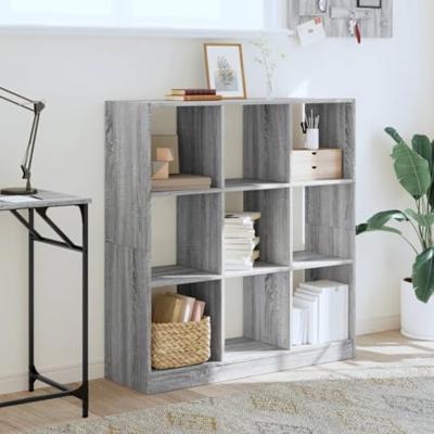 Boekenkast 102x32x108 cm bewerkt hout grijs sonoma eikenkleurig