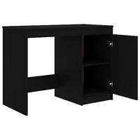 Bureau 100x50x76 cm bewerkt hout zwart - thumbnail