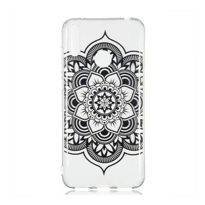 Shop4 - Huawei Y7 2019 Hoesje - Zachte Back Case Lotus Zwart