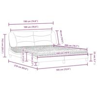 Bed met matras stof donkergrijs 180x200 cm - thumbnail