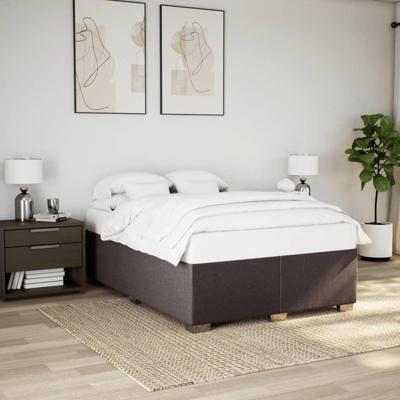 Bedframe zonder matras stof donkerbruin 140x190 cm