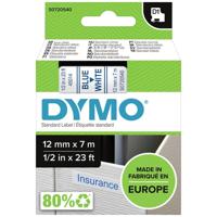 Dymo D1 tape 12 mm, blauw op wit - thumbnail