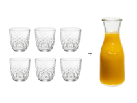 Bormioli Rocco Glazen Glit Transparant 295 ml - 6 Stuks + Cookinglife Karaf 1 liter - thumbnail