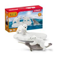 Schleich wild life - ijsberen glijfeestje speelfiguur - thumbnail
