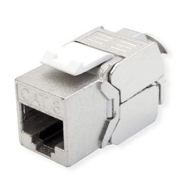 VALUE Cat.8 (Klasse I) Keystone, afgeschermd, zonder gereedschap, zilver