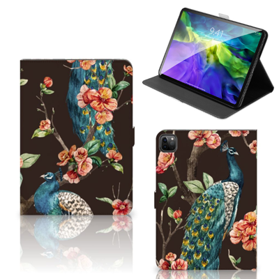 iPad Pro 11 2020/2021/2022 Flip Case Pauw met Bloemen iPad Pro 11 2020/2021/2022 Flip Case Pauw met Bloemen