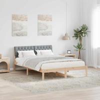 Bedframe Bruin en lichtgrijs 150 x 200 cm Massief grenenhout - thumbnail