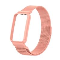 Milanese loop bandje met case - Roze - Xiaomi Smart Band 7 Pro - thumbnail