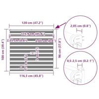 VidaXL Zebra rolgordijn 120x100 cm stofbreedte 115,9cm polyester bruin - thumbnail