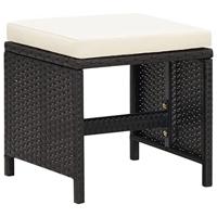 21-delige Tuinset met kussens poly rattan zwart - thumbnail