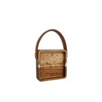 CosyDecor Klok "vienne" hout 11x11x3,2cm - thumbnail