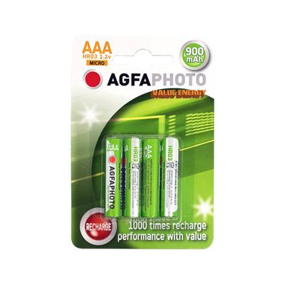 AgfaPhoto HR03 Oplaadbare AAA batterij (potlood) NiMH 900 mAh 1.2 V 4 stuk(s)