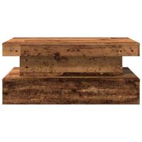 Salontafel met LED-verlichting 90x50x40 cm oud houtkleurig - thumbnail