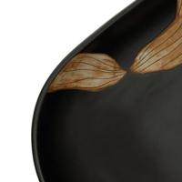 Opzetwasbak ovaal 59x40x14 cm keramiek zwart - thumbnail