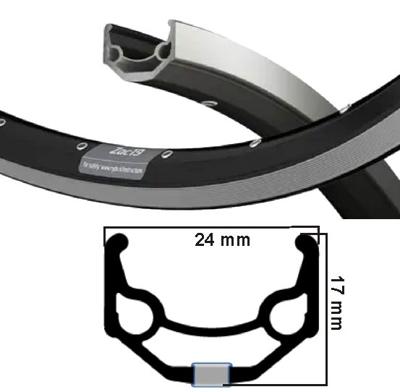 Ryde velg zac 19 zwart/zilver 28" 32 gaats 14g etrto 622