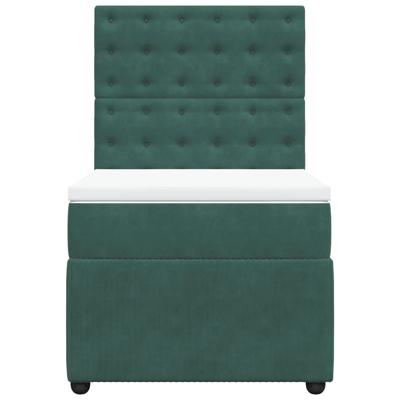 Boxspring met matras fluweel donkergroen 200x200 cm - thumbnail