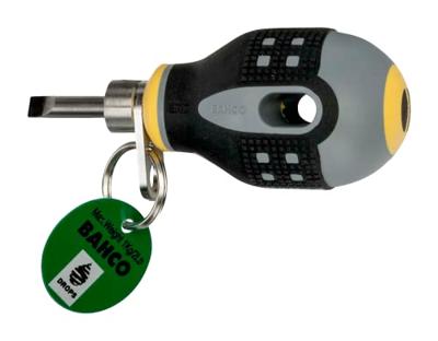 Bahco Schroevendraaier ERGO™ | met veiligheidsring | driecomponentengreep | stubby | rechte punt | gleuf | 1 mm x 5.5 mm x 25 mm - TAH - TAHBE-8350