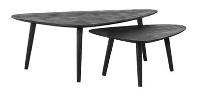 LABEL51 Salontafel Set Rock - Zwart - Mangohout - 110 cm LABEL51 Salontafel Set Rock - Zwart - Mangohout - 110 cm