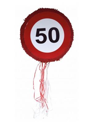 Trekpiñata Verkeersbord 50 Jaar