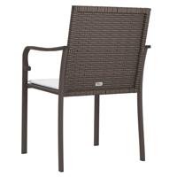 Tuinstoelen 4 st met kussens 56x59x84 cm poly rattan bruin - thumbnail