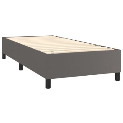 Boxspring met matras kunstleer grijs 90x200 cm - thumbnail