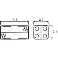 Velleman BH443D Batterijhouder Aantal cellen: 4 AAA (potlood) Soldeeraansluiting (l x b x h) 53 x 27 x 25 mm - thumbnail