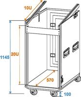 Roadinger Spezial-Kombi-Case 20 HE Mengpaneel flightcase (l x b x h) 615 x 550 x 1135 mm - thumbnail