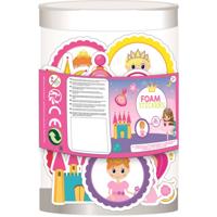 W&O stickerbus meisjes 7 x 7 x 10 cm foam wit/roze 50 stuks - thumbnail