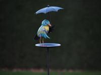 Tuinsteker Voederbakje met vogel - thumbnail