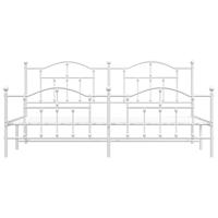 Bedframe met hoofd- en voeteneinde metaal wit 193x203 cm - thumbnail