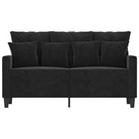 Tweezitsbank 120 cm fluweel zwart - thumbnail
