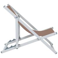 Strandstoelen inklapbaar 2 st aluminium en textileen bruin - thumbnail
