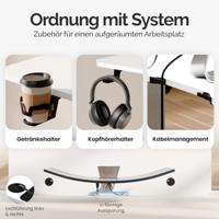 Zit sta Bureau In hoogte verstelbaar wit 140x60x73-118cm - thumbnail