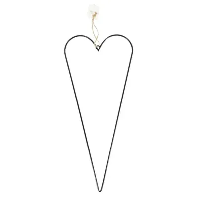 Stern Fabrik decoratie hart metaal zwart 40 cm | 24 stuks