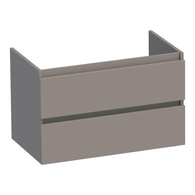 Brauer Joy - Onderkast - 80 cm - met 2 Softclose Lades Greeploos en 1 Sifon Uitsparing - Mat Taupe