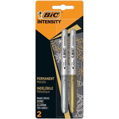 Viltstift bic intensity rond f goud en zilver | 20 stuks