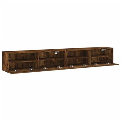 Tv-wandmeubels 2 st 100x30x30 cm bewerkt hout gerookt eiken