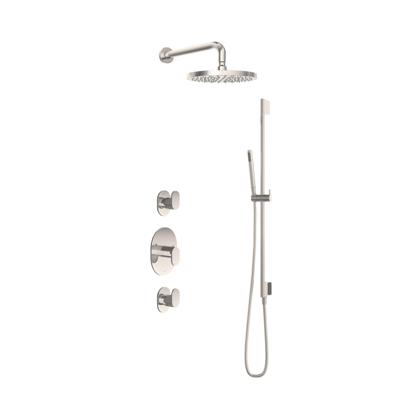 Hotbath Get Together doucheset met 2 stopkranen met 25 cm hoofddouche, glijstang, geborsteld nikkel Hotbath Get Together doucheset met 2 stopkranen met 25 cm hoofddouche, glijstang, geborsteld nikkel