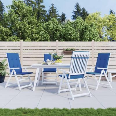 VidaXL Tuinstoelkussens 4 st hoge rug 120x50x3 cm stof koningsblauw VidaXL Tuinstoelkussens 4 st hoge rug 120x50x3 cm stof koningsblauw