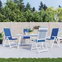 VidaXL Tuinstoelkussens 4 st hoge rug 120x50x3 cm stof koningsblauw - thumbnail
