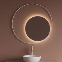 Spiegel Gliss Design Kosmos Mat Wit Rond met Frame en Indirecte LED Verlichting 80 cm - thumbnail
